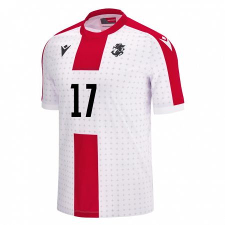 Kandiny Niño Camiseta Georgia Shalva Ogbaidze #17 Blanco 1ª Equipación 24-26 La Camisa Chile