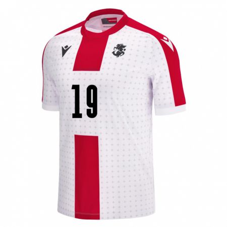 Kandiny Niño Camiseta Georgia Avtandil Mashava #19 Blanco 1ª Equipación 24-26 La Camisa Chile