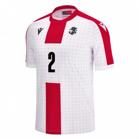 Kandiny Niño Camiseta Georgia Otar Kakabadze #2 Blanco 1ª Equipación 24-26 La Camisa Chile