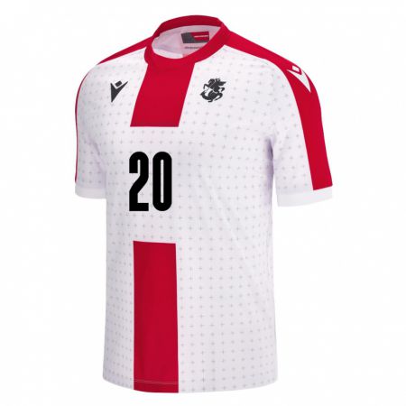 Kandiny Niño Camiseta Georgia Elene Enjibadze #20 Blanco 1ª Equipación 24-26 La Camisa Chile