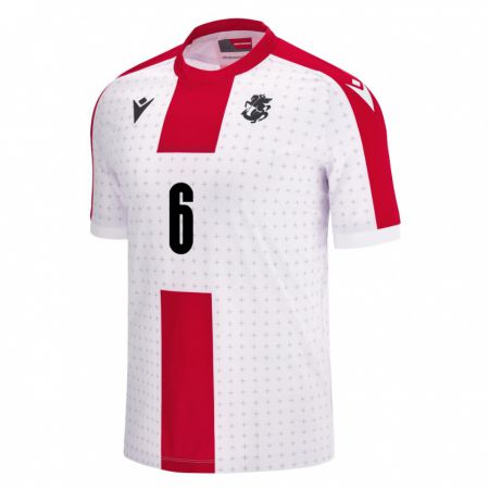 Kandiny Niño Camiseta Georgia Natia Danelia #6 Blanco 1ª Equipación 24-26 La Camisa Chile