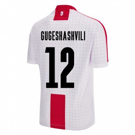 Kandiny Niño Camiseta Georgia Luka Gugeshashvili #12 Blanco 1ª Equipación 24-26 La Camisa Chile