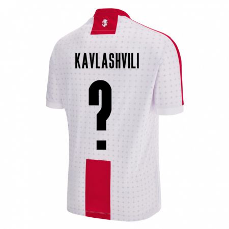 Kandiny Niño Camiseta Georgia Giorgi Kavlashvili #0 Blanco 1ª Equipación 24-26 La Camisa Chile