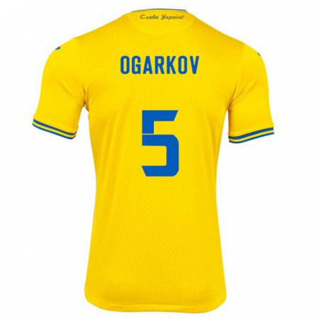 Kandiny Niño Camiseta Ucrania Mykola Ogarkov #5 Amarillo 1ª Equipación 24-26 La Camisa Chile