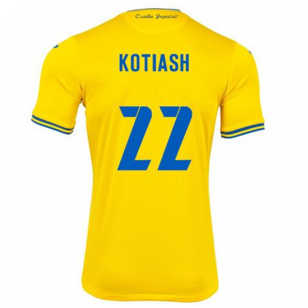 Kandiny Niño Camiseta Ucrania Iryna Kotiash #22 Amarillo 1ª Equipación 24-26 La Camisa Chile