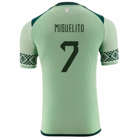 Kandiny Niño Camiseta Bolivia Miguelito #7 Verde Claro 1ª Equipación 24-26 La Camisa Chile