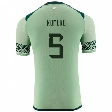 Kandiny Niño Camiseta Bolivia César Romero #5 Verde Claro 1ª Equipación 24-26 La Camisa Chile