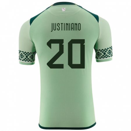 Kandiny Niño Camiseta Bolivia Leonardo Justiniano #20 Verde Claro 1ª Equipación 24-26 La Camisa Chile