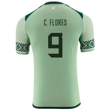 Kandiny Niño Camiseta Bolivia Cesar Flores #9 Verde Claro 1ª Equipación 24-26 La Camisa Chile