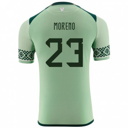 Kandiny Niño Camiseta Bolivia Leonel Moreno #23 Verde Claro 1ª Equipación 24-26 La Camisa Chile