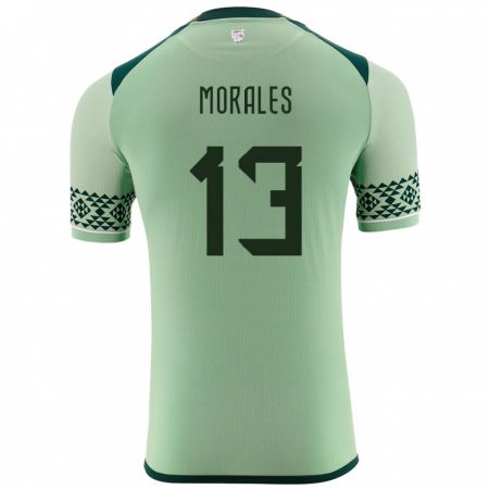 Kandiny Niño Camiseta Bolivia Ericka Morales #13 Verde Claro 1ª Equipación 24-26 La Camisa Chile