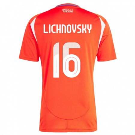 Kandiny Niño Camiseta Chile Igor Lichnovsky #16 Rojo 1ª Equipación 24-26 La Camisa Chile