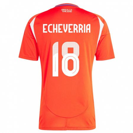 Kandiny Niño Camiseta Chile Rodrigo Echeverría #18 Rojo 1ª Equipación 24-26 La Camisa Chile
