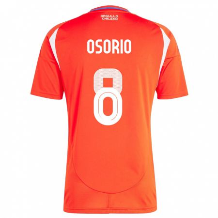 Kandiny Niño Camiseta Chile Darío Osorio #8 Rojo 1ª Equipación 24-26 La Camisa Chile
