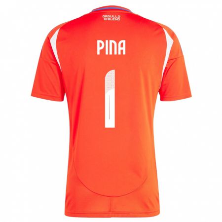Kandiny Niño Camiseta Chile Cristóbal Piña #1 Rojo 1ª Equipación 24-26 La Camisa Chile