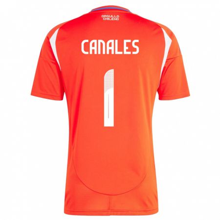 Kandiny Niño Camiseta Chile Antonia Canales #1 Rojo 1ª Equipación 24-26 La Camisa Chile