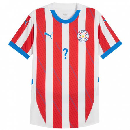 Kandiny Niño Camiseta Paraguay Junior Noguera #0 Blanco Rojo 1ª Equipación 24-26 La Camisa Chile