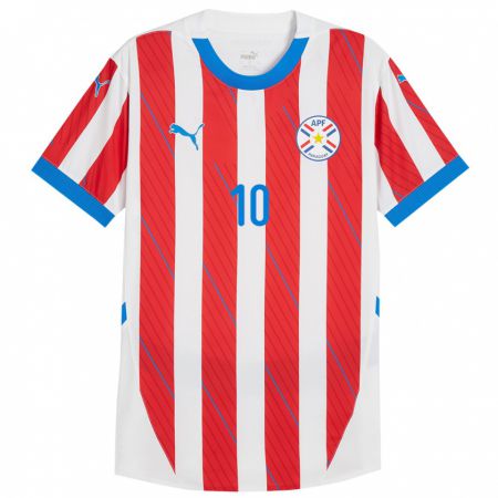 Kandiny Niño Camiseta Paraguay Matías Segovia #10 Blanco Rojo 1ª Equipación 24-26 La Camisa Chile