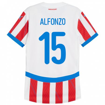 Kandiny Niño Camiseta Paraguay Axel Alfonzo #15 Blanco Rojo 1ª Equipación 24-26 La Camisa Chile