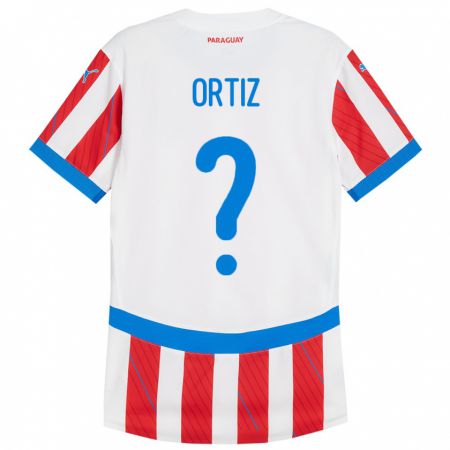 Kandiny Niño Camiseta Paraguay Rolando Ortíz #0 Blanco Rojo 1ª Equipación 24-26 La Camisa Chile