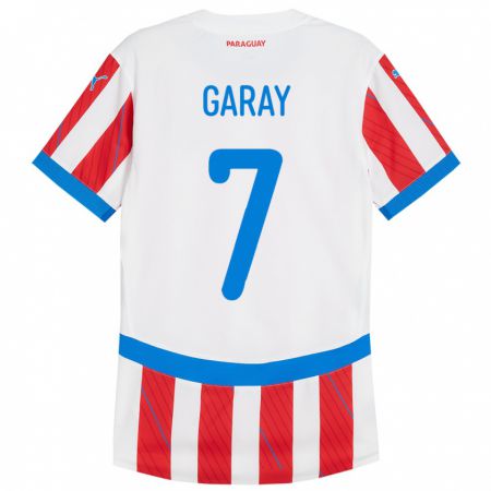 Kandiny Niño Camiseta Paraguay Griselda Garay #7 Blanco Rojo 1ª Equipación 24-26 La Camisa Chile