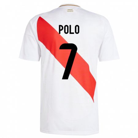 Kandiny Niño Camiseta Perú Andy Polo #7 Blanco 1ª Equipación 24-26 La Camisa Chile