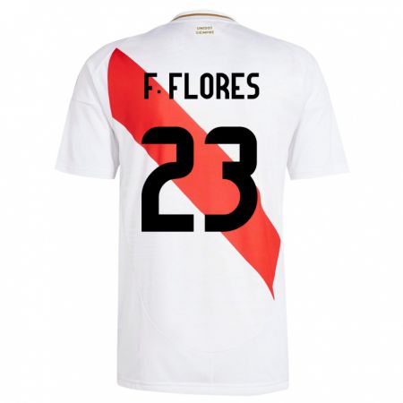 Kandiny Niño Camiseta Perú Franchesco Flores #23 Blanco 1ª Equipación 24-26 La Camisa Chile