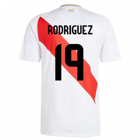 Kandiny Niño Camiseta Perú Mateo Rodríguez #19 Blanco 1ª Equipación 24-26 La Camisa Chile