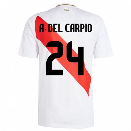 Kandiny Niño Camiseta Perú Annie Del Carpio #24 Blanco 1ª Equipación 24-26 La Camisa Chile