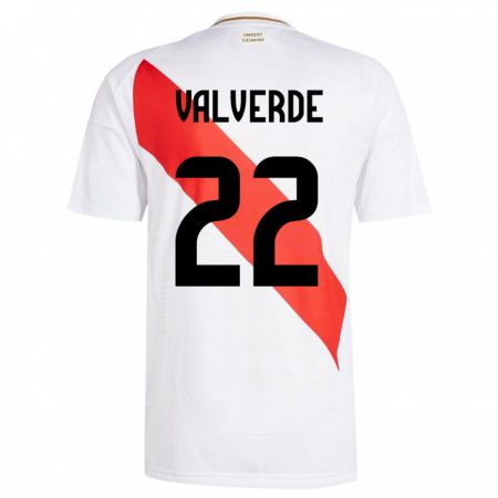 Kandiny Niño Camiseta Perú Malena Valverde #22 Blanco 1ª Equipación 24-26 La Camisa Chile