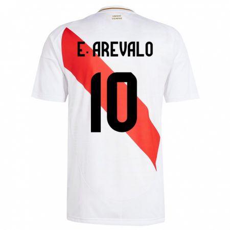 Kandiny Niño Camiseta Perú Emily Arévalo #10 Blanco 1ª Equipación 24-26 La Camisa Chile