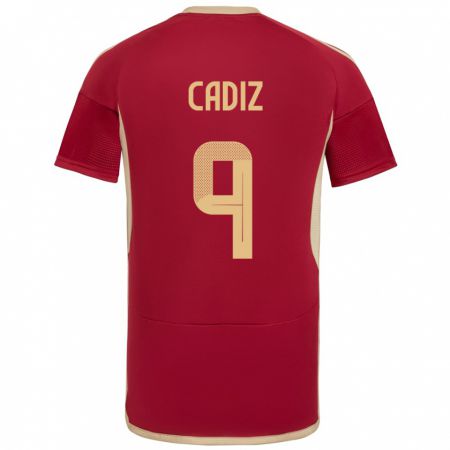 Kandiny Niño Camiseta Venezuela Jhonder Cádiz #9 Borgoña 1ª Equipación 24-26 La Camisa Chile