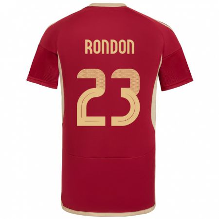 Kandiny Niño Camiseta Venezuela Salomón Rondón #23 Borgoña 1ª Equipación 24-26 La Camisa Chile