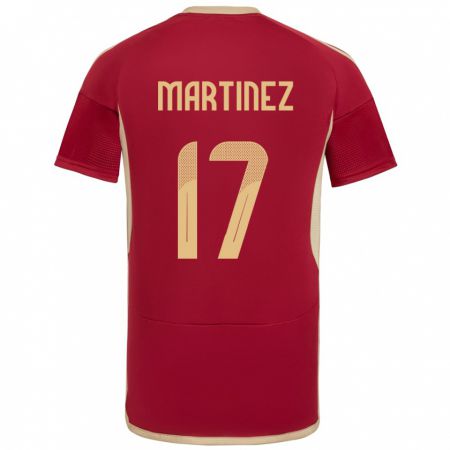 Kandiny Niño Camiseta Venezuela David Martínez #17 Borgoña 1ª Equipación 24-26 La Camisa Chile