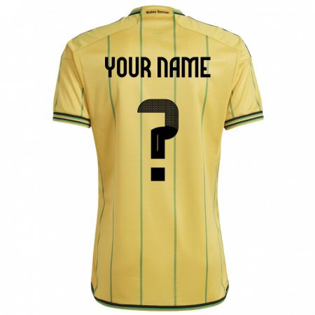 Kandiny Niño Camiseta Jamaica Su Nombre #0 Amarillo 1ª Equipación 24-26 La Camisa Chile