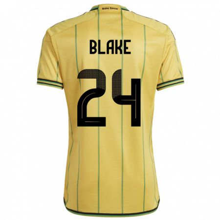 Kandiny Niño Camiseta Jamaica Andre Blake #24 Amarillo 1ª Equipación 24-26 La Camisa Chile