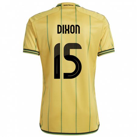 Kandiny Niño Camiseta Jamaica Ahir Dixon #15 Amarillo 1ª Equipación 24-26 La Camisa Chile