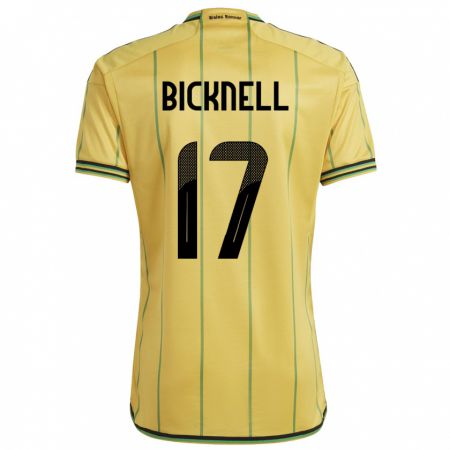 Kandiny Niño Camiseta Jamaica Alexander Bicknell #17 Amarillo 1ª Equipación 24-26 La Camisa Chile