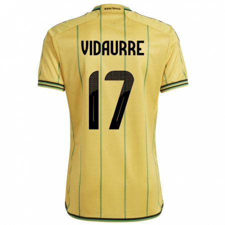 Kandiny Niño Camiseta Jamaica Zoe Vidaurre #17 Amarillo 1ª Equipación 24-26 La Camisa Chile