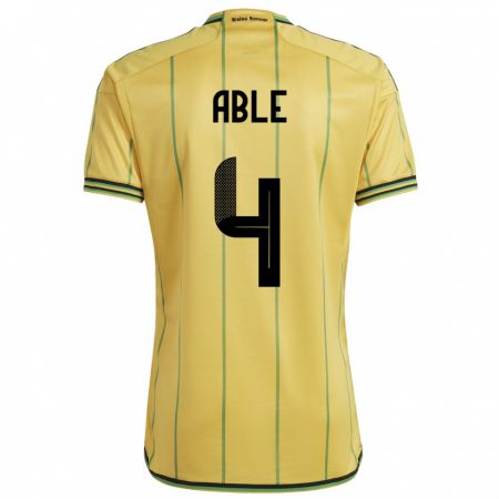 Kandiny Niño Camiseta Jamaica Nevillegail Able #4 Amarillo 1ª Equipación 24-26 La Camisa Chile