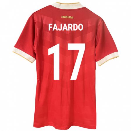 Kandiny Niño Camiseta Panamá José Fajardo #17 Rojo 1ª Equipación 24-26 La Camisa Chile