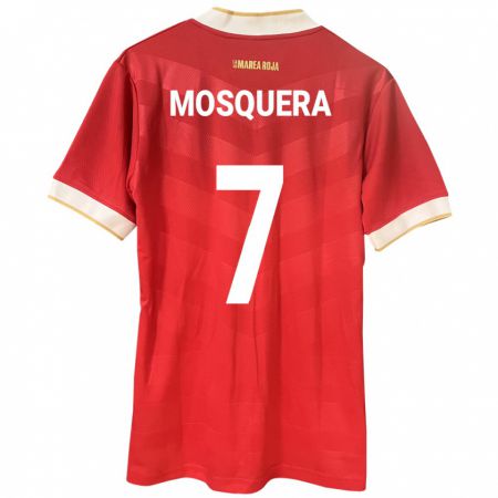 Kandiny Niño Camiseta Panamá Rafael Mosquera #7 Rojo 1ª Equipación 24-26 La Camisa Chile