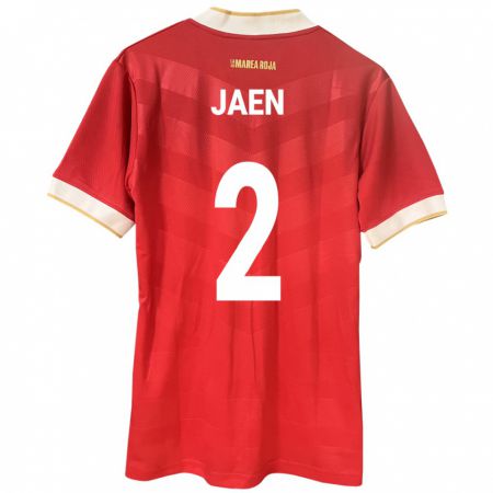 Kandiny Niño Camiseta Panamá Hilary Jaén #2 Rojo 1ª Equipación 24-26 La Camisa Chile