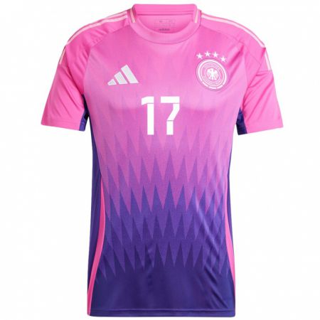 Kandiny Niño Camiseta Alemania Felicitas Rauch #17 Rosado Morado 2ª Equipación 24-26 La Camisa Chile