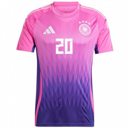 Kandiny Niño Camiseta Alemania Robin Gosens #20 Rosado Morado 2ª Equipación 24-26 La Camisa Chile