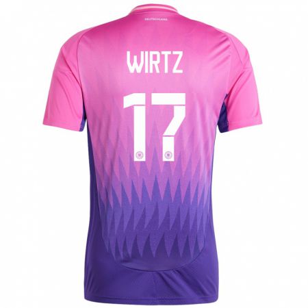 Kandiny Niño Camiseta Alemania Florian Wirtz #17 Rosado Morado 2ª Equipación 24-26 La Camisa Chile