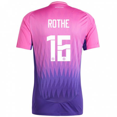Kandiny Niño Camiseta Alemania Tom Rothe #16 Rosado Morado 2ª Equipación 24-26 La Camisa Chile