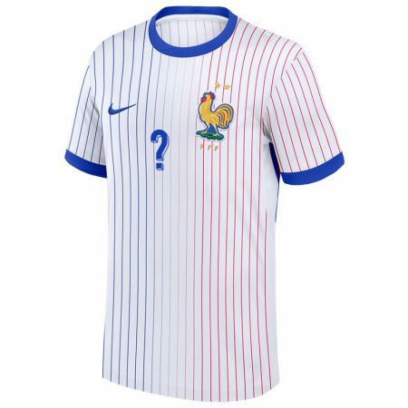 Kandiny Niño Camiseta Francia Su Nombre #0 Blanco 2ª Equipación 24-26 La Camisa Chile