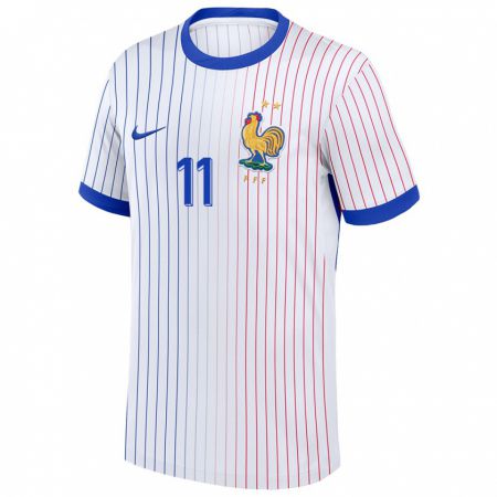 Kandiny Niño Camiseta Francia Amine Gouiri #11 Blanco 2ª Equipación 24-26 La Camisa Chile