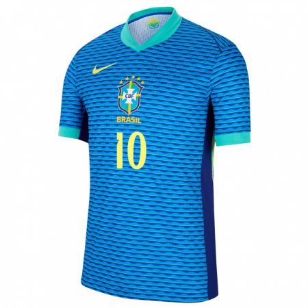 Kandiny Niño Camiseta Brasil Neymar #10 Azul 2ª Equipación 24-26 La Camisa Chile